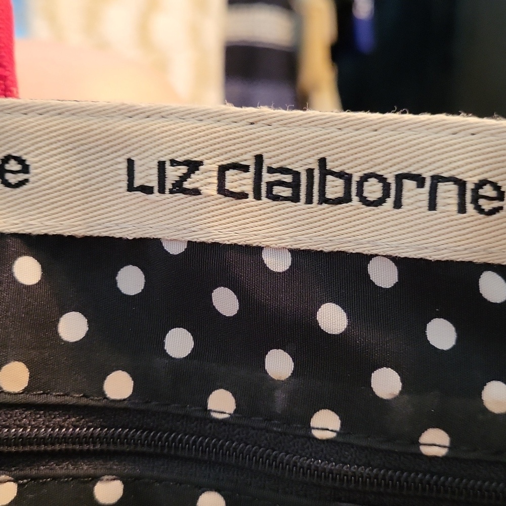 Liz Claiborne Nautical Themed Red & Black Striped Tote Bag, 13.5×11.5×6.5, EUC - Picture 7 of 8